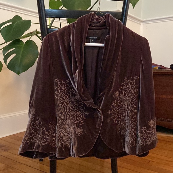 Karen Kane velvet embossed blazer - Picture 5 of 6